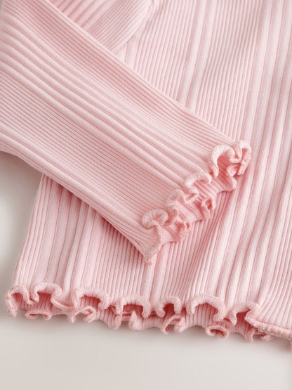Baker by Ted Baker Pale Pink 2 Piece Mesh Tutu Top &amp; Flare Leggings Set