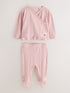 Baker by Ted Baker Pink Frill Wrap-Over Top & Footed Legging Set 2 Piece - Pink / Up To 3 Months (50 - 62cm)