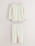 Baker by Ted Baker Cream 2 Piece Organza Collared Cable Knit Set - Size Newborn