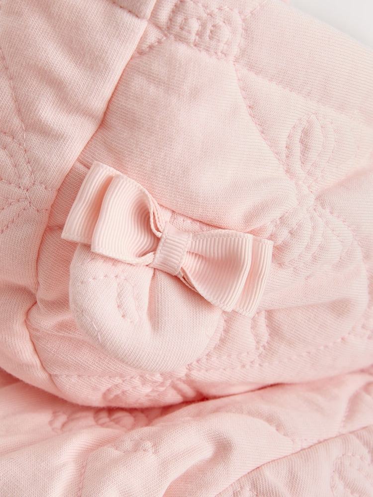 Baker by Ted Baker Pink Jacquard Quilted Mesh Peplum Jacket