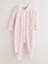 Baker by Ted Baker Pink Embroidered Collar Cotton Sleepsuit - Pink / Up To 3 Months (50 - 62cm)