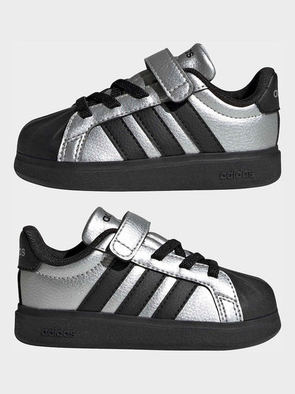 adidas Grey Streettalk Elastic Lace Infant Trainers