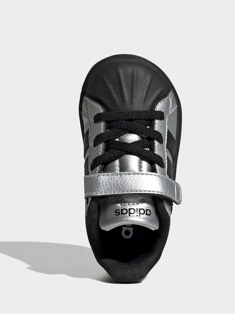 adidas Grey Streettalk Elastic Lace Infant Trainers