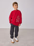 Baker by Ted Baker Oversized Graphic Sweatshirt and Joggers Set - Size 12-18 Months (80-86cm) - Red/Charcoal