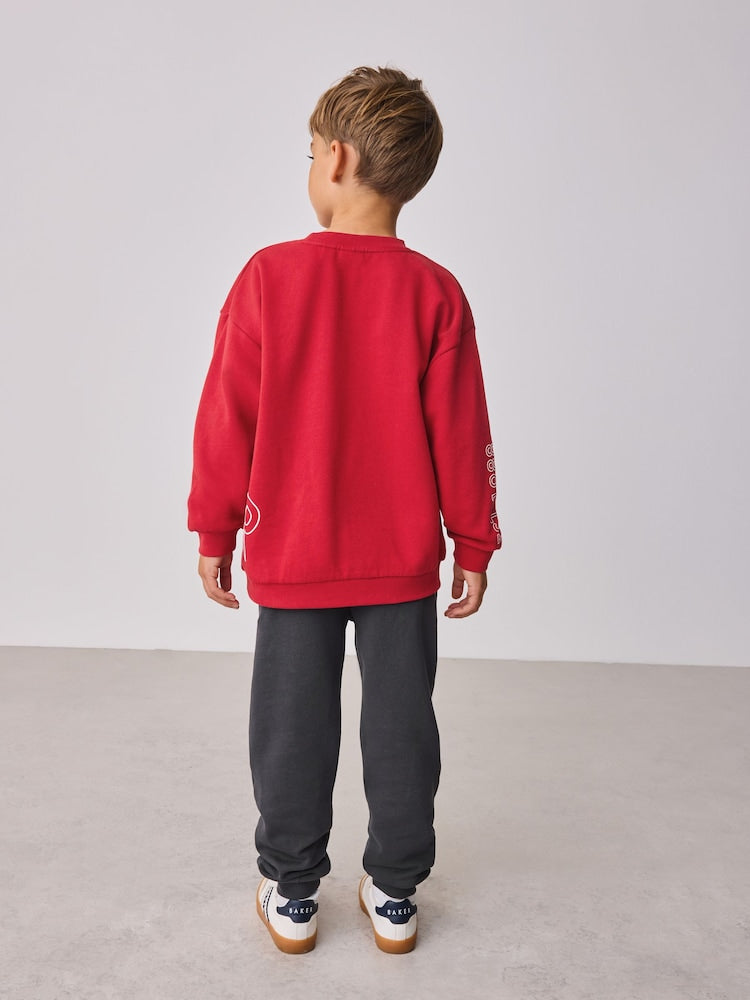 Baker by Ted Baker Oversized Graphic Sweatshirt and Joggers Set - Size 12-18 Months (80-86cm)