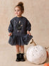 Black Cat Long Sleeve Sweat Mesh Dress (3mths-7yrs) - Black Cat Long Sleeve Sweat Mesh / 12-18 Months (80-86cm)