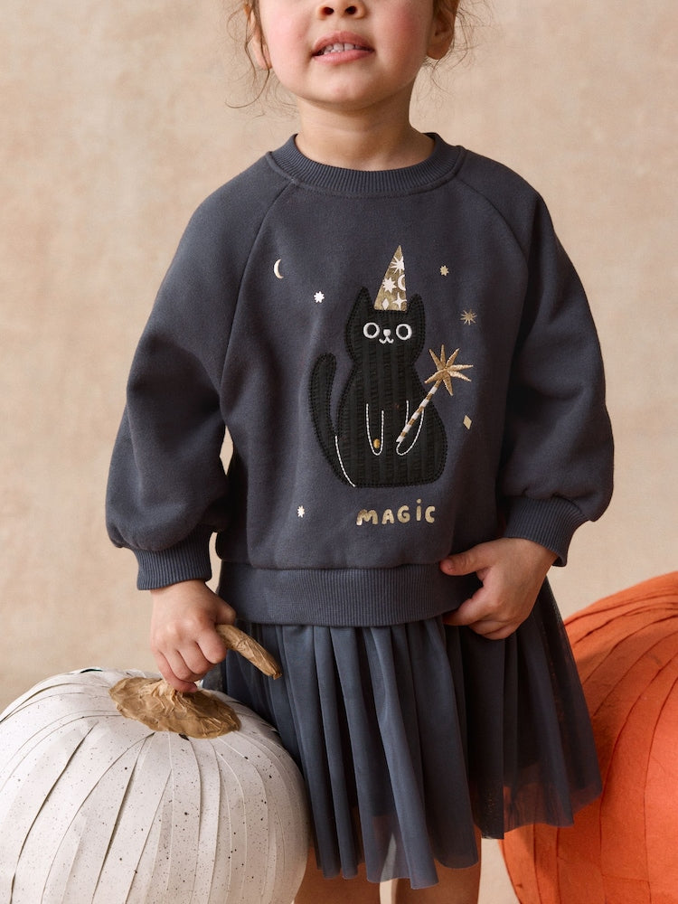 Black Cat Long Sleeve Sweat Mesh