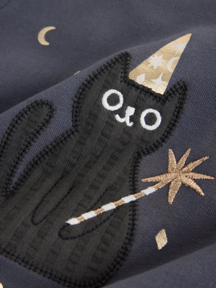 Black Cat Long Sleeve Sweat Mesh