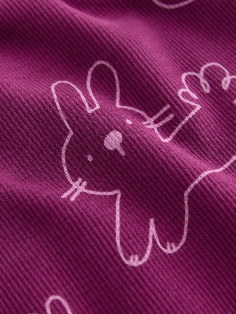 Burgundy Red Cat Dog Rib Long Sleeve T-Shirt (3mths-7yrs)