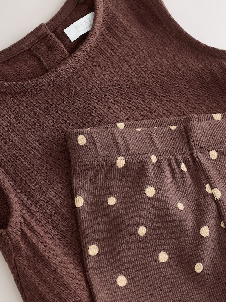 Brown Broderie Vest and Shorts Set (3mths-7yrs)