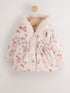 Watercolour Printed Bow Front Puffer Baby Jacket (0mths-2yrs) - Up to 1 Month (50-56cm)