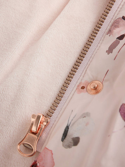Watercolour Printed Bow Front Puffer Baby Jacket (0mths-2yrs)