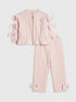 River Island Pink Bow Cinched Sweatshirt & Trackset - Size 12-18 Months (80-86cm)