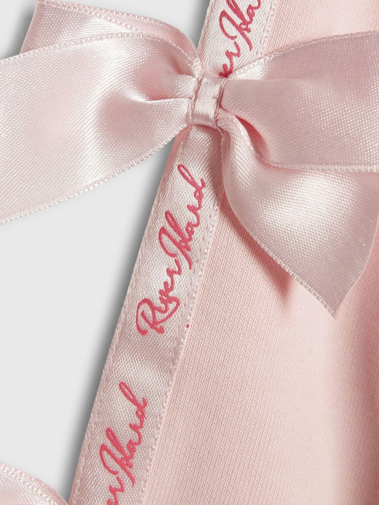 River Island Pink Bow Cinched Sweatshirt &amp; Trackset - Size 12-18 Months (80-86cm)