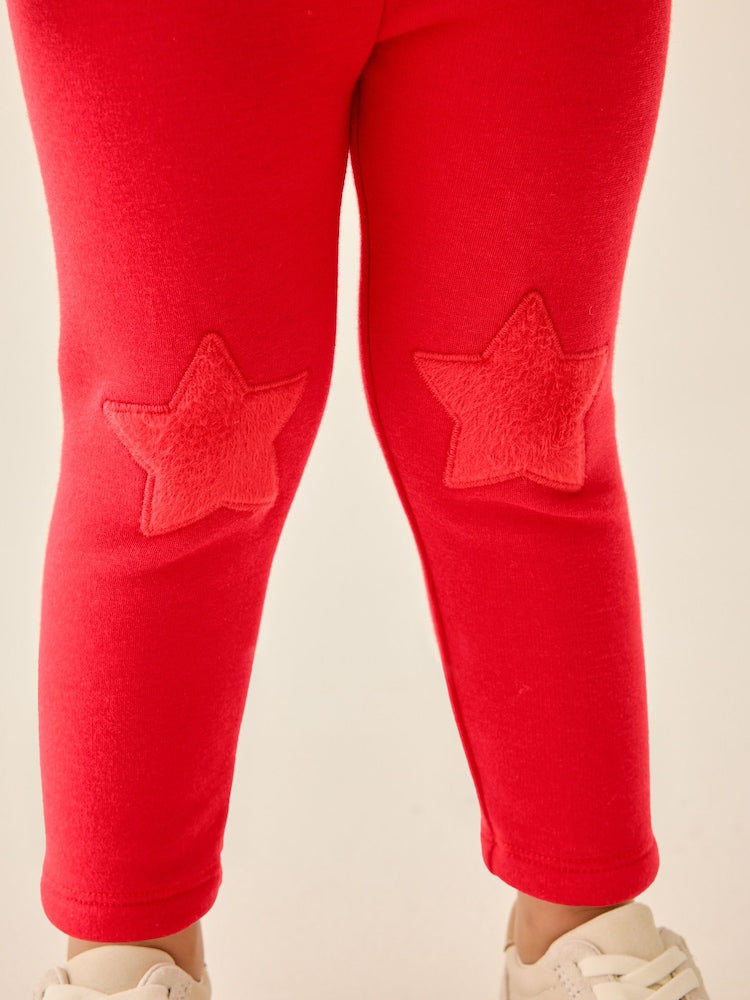 Red Cosy Fleece Lined Leggings (3mths-7yrs)
