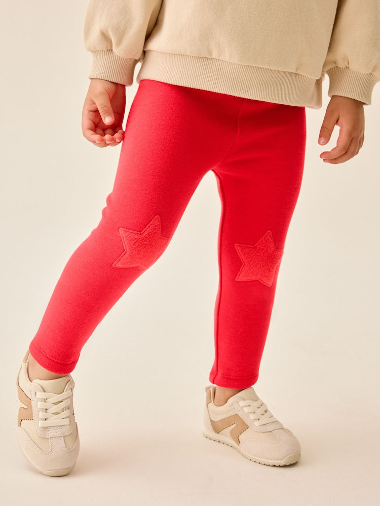 Red Cosy Fleece Lined Leggings (3mths-7yrs)