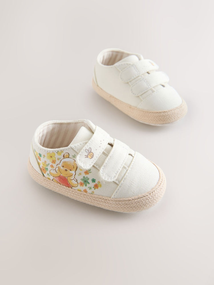 Neutral Winnie The Pooh Baby Trainers (0-24mths) - Size Upto 3 Months (50 - 62cm)