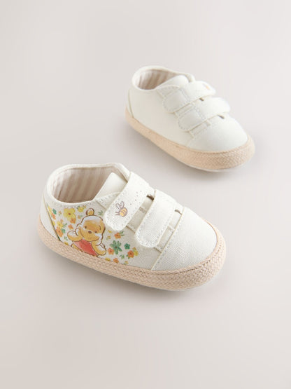 Neutral Winnie The Pooh Baby Trainers (0-24mths) - Size Upto 3 Months (50 - 62cm)