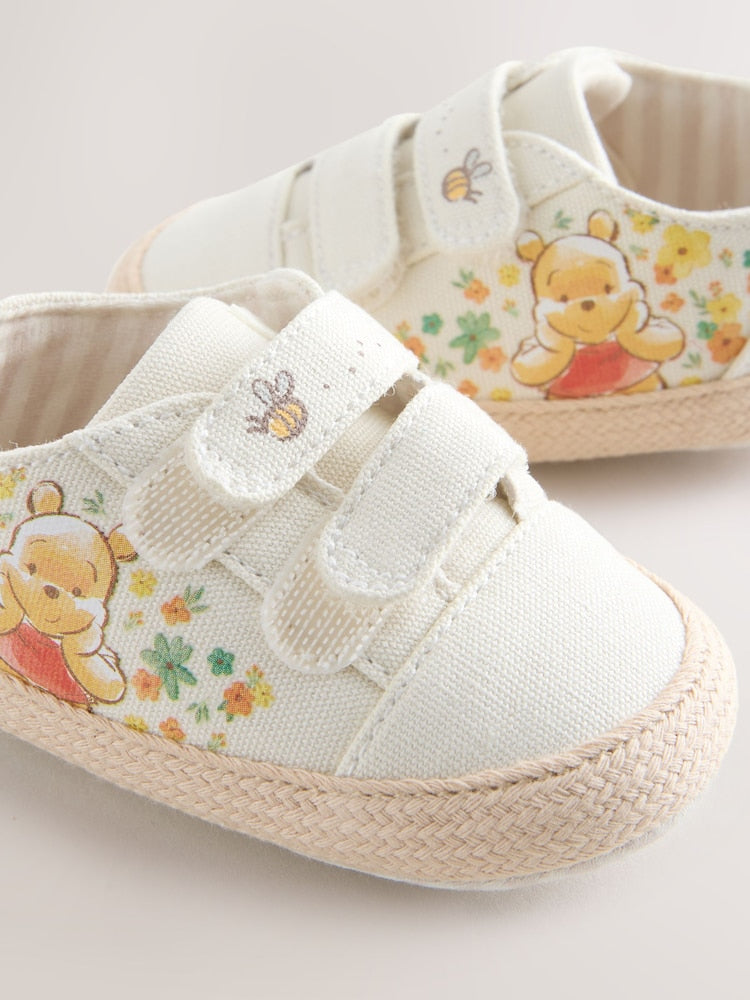 Neutral Winnie The Pooh Baby Trainers (0-24mths) - Size Upto 3 Months (50 - 62cm)