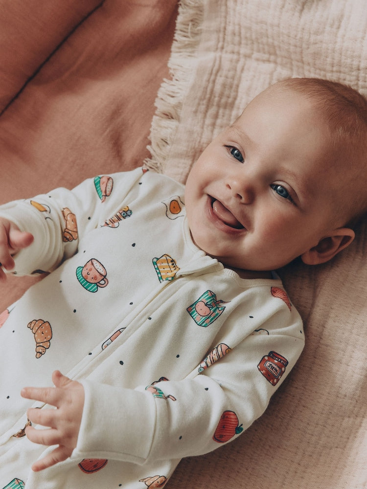 Bright Brunch Two Way Zip Baby Sleepsuits 3 Pack (0mths-3yrs)