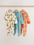 Blue/Orange Brunch Baby Sleepsuits 3 Pack (0mths-2yrs) - Blue/Orange Brunch / Up to 1 Month (50-56cm)