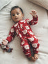 Red Santa Christmas Two Way Zip Sleepsuit (0mths-3yrs) - Red Santa / 12 - 18 Months (80 - 86cm)