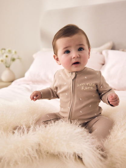 Neutral Milk Club Two Way Zip Baby Sleepsuits 3 Pack (0-2yrs)