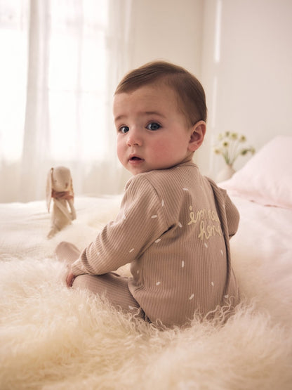 Neutral Milk Club Two Way Zip Baby Sleepsuits 3 Pack (0-2yrs)