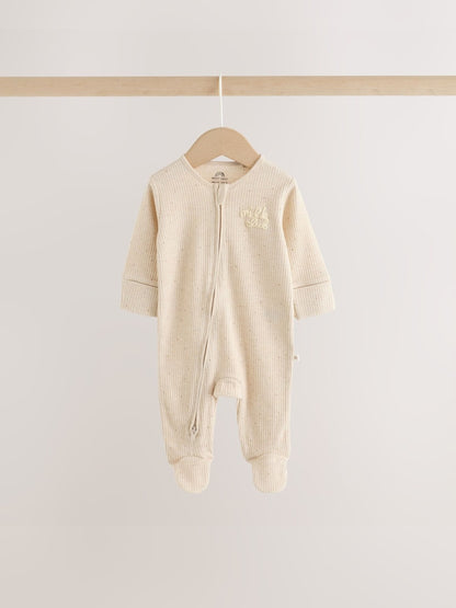 Neutral Milk Club Two Way Zip Baby Sleepsuits 3 Pack (0-2yrs)