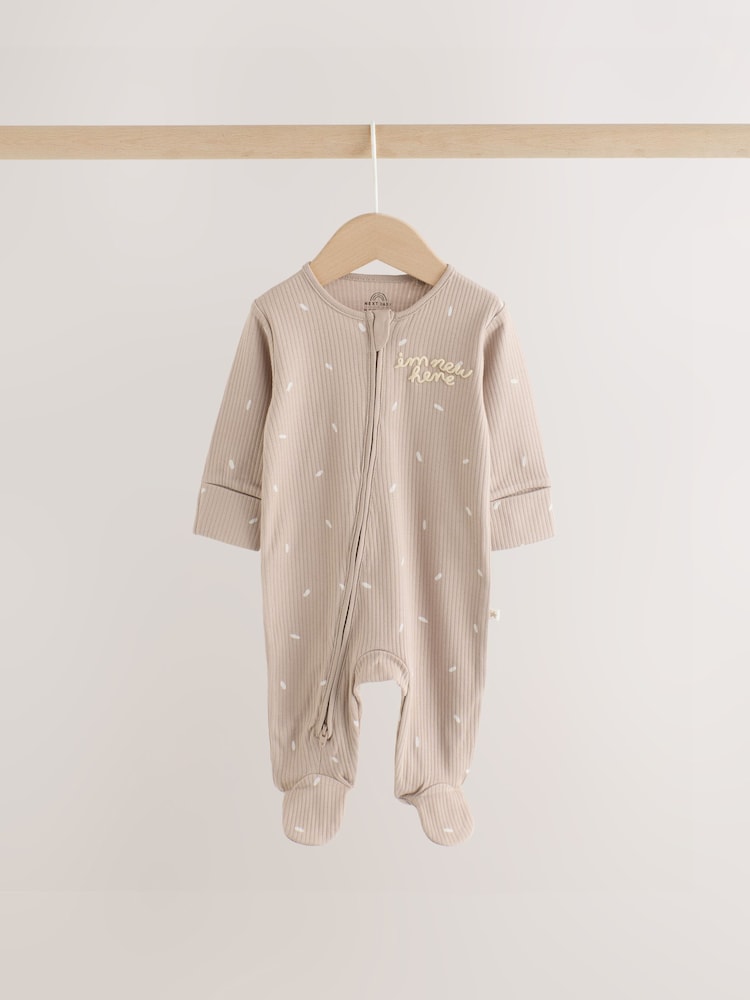 Neutral Milk Club Two Way Zip Baby Sleepsuits 3 Pack (0-2yrs)