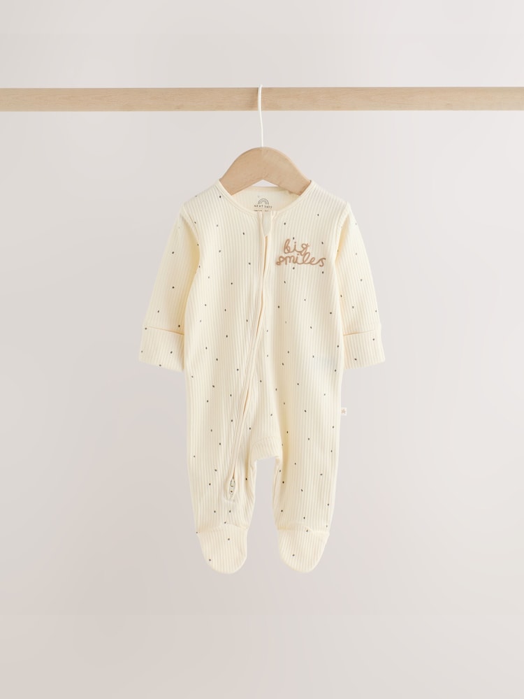 Neutral Milk Club Two Way Zip Baby Sleepsuits 3 Pack (0-2yrs)