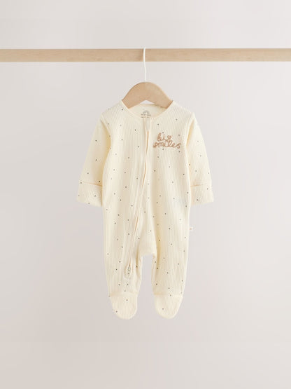 Neutral Milk Club Two Way Zip Baby Sleepsuits 3 Pack (0-2yrs)