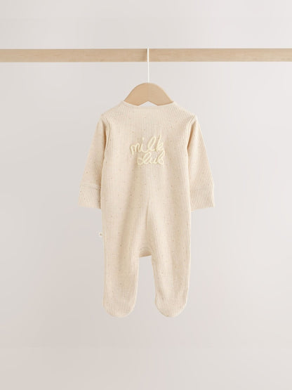 Neutral Milk Club Two Way Zip Baby Sleepsuits 3 Pack (0-2yrs)