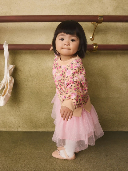Pink Floral Cath Kidston Sweat Mesh Dress (3mths-7yrs) - Pink Floral / 12-18 Months (80-86cm)
