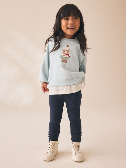 Blue Bear Sweatshirt and Leggings Set (3mths-7yrs) - Blue Bear Sweatshirt and / 12-18 Months (80-86cm)