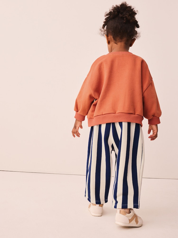 Navy Stripe Duck Crew Neck Sweatshirt and Barrel