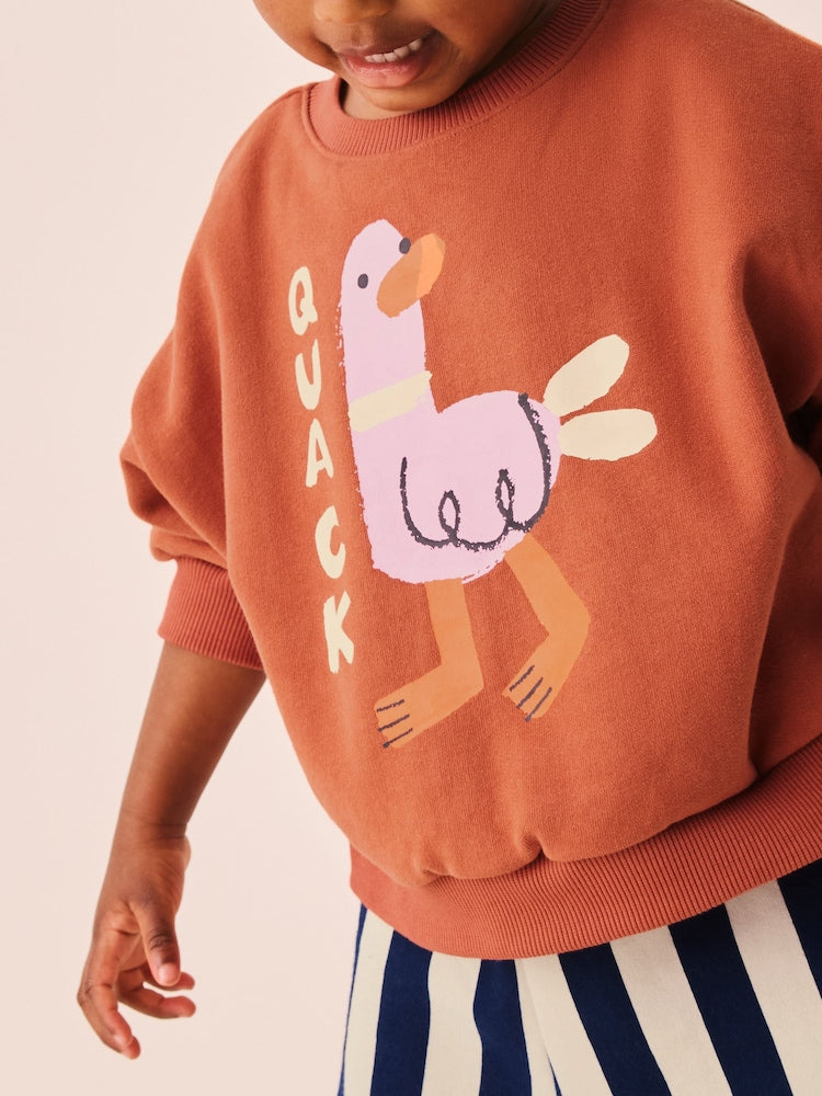 Navy Stripe Duck Crew Neck Sweatshirt and Barrel