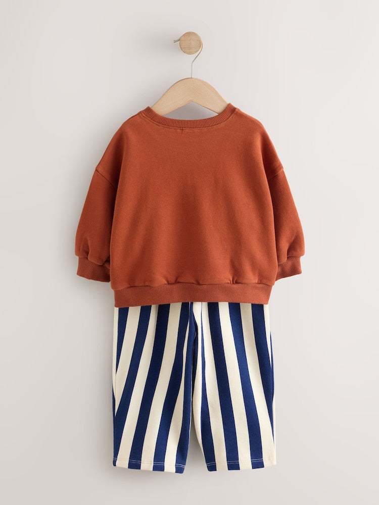 Navy Stripe Duck Crew Neck Sweatshirt and Barrel