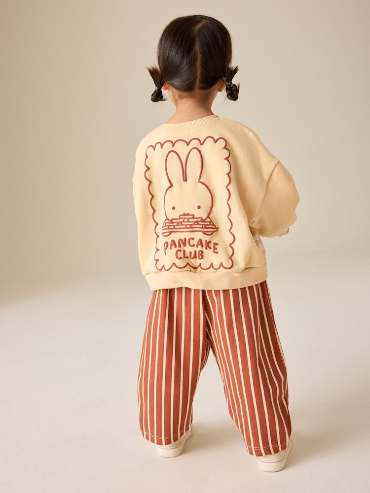 Miffy Light Yellow Stripe Sweatshirt and Wide Leg Set (3mths-7yrs) - 12-18 Months (80-86cm)