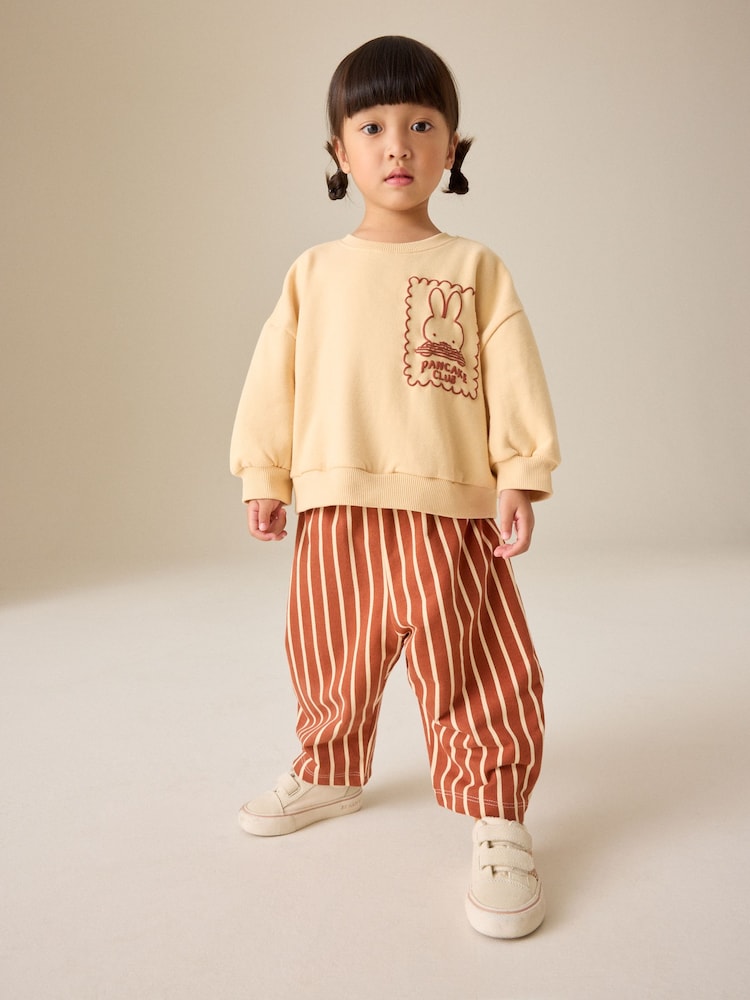 Miffy Light Yellow Stripe Sweatshirt and Wide Leg Set (3mths-7yrs)