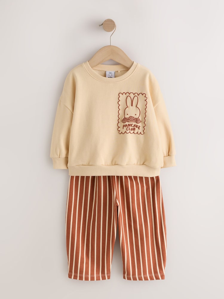 Miffy Light Yellow Stripe Sweatshirt and Wide Leg Set (3mths-7yrs)