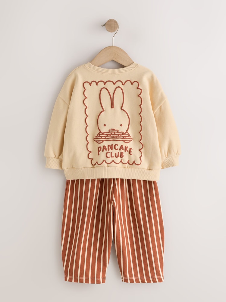 Miffy Light Yellow Stripe Sweatshirt and Wide Leg Set (3mths-7yrs)