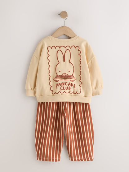 Miffy Light Yellow Stripe Sweatshirt and Wide Leg Set (3mths-7yrs)