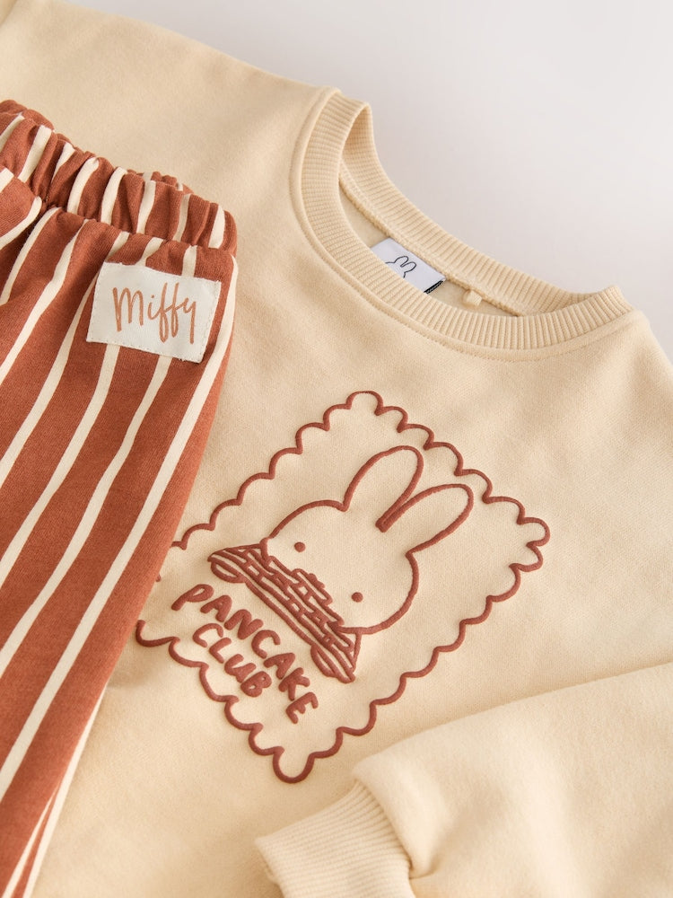 Miffy Light Yellow Stripe Sweatshirt and Wide Leg Set (3mths-7yrs)