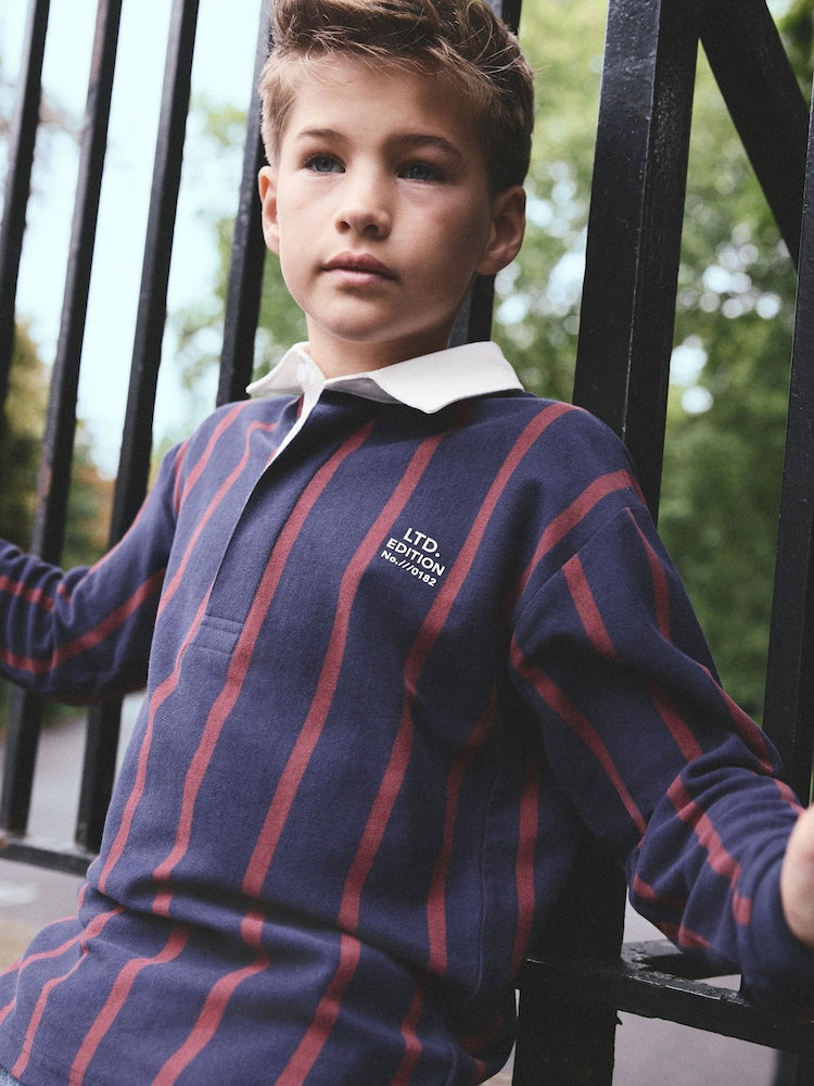 Vertical Stripe Rugby Polo Shirt (3-16yrs) - Size 3 Years (98cm) - Vertical Stripe