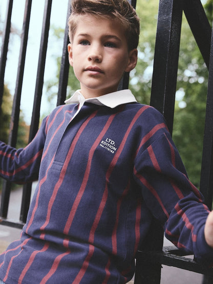 Vertical Stripe Rugby Polo Shirt (3-16yrs) - Size 3 Years (98cm) - Vertical Stripe