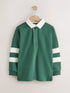 Green/Ecru Rugby Polo Shirt (3-16yrs) - Size 3 Years (98cm) - Green/Ecru