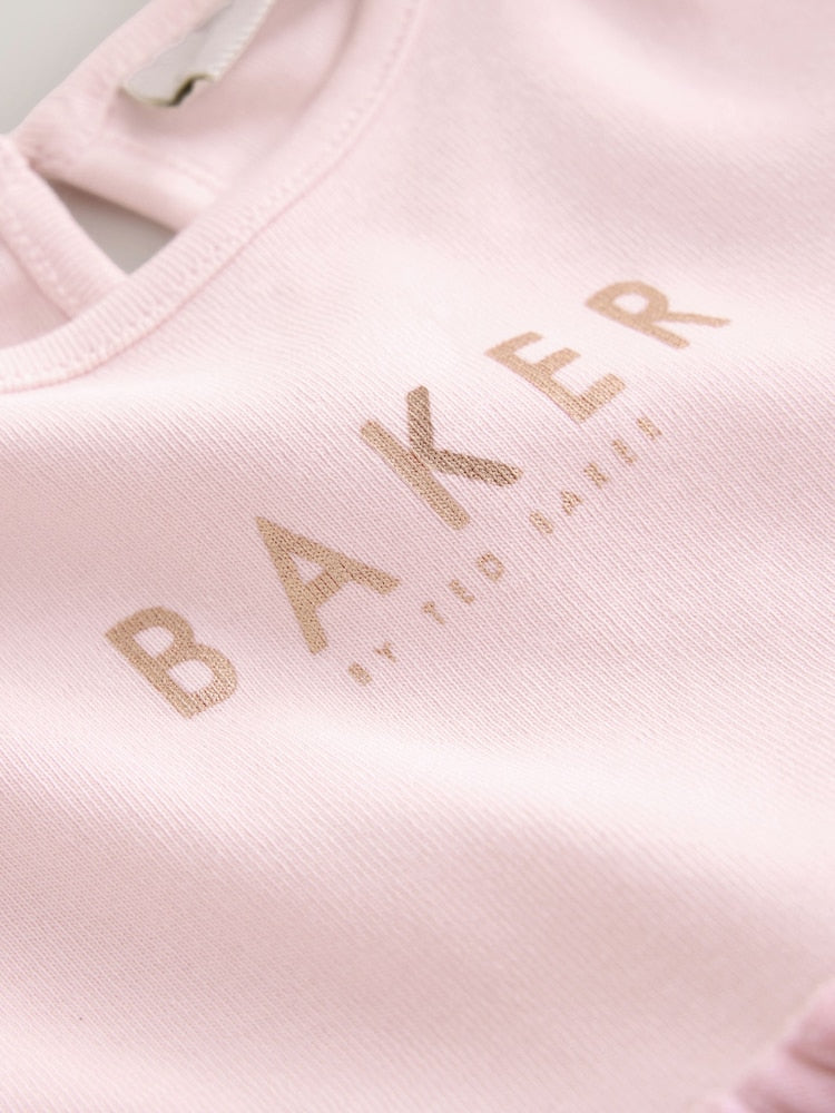 Baker by Ted Baker Pink Floral Tiered Mesh Mockable Dress - Size Up To 3 Months (50 - 62cm)