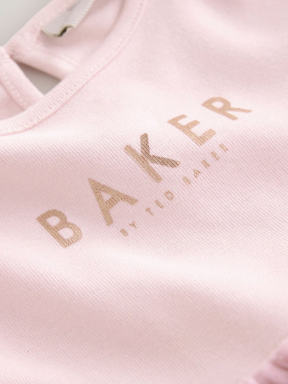 Baker by Ted Baker Pink Floral Tiered Mesh Mockable Dress - Size Up To 3 Months (50 - 62cm)