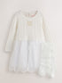 Baker by Ted Baker Cream 2 Piece Knitted Mesh Dress & Tights Set - Cream / Up To 3 Months (50 - 62cm)